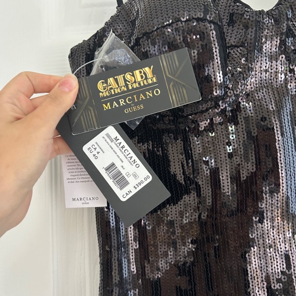 Marciano Josephine Corset dress - black sequin + feathers corset dress - Picture 4 of 5
